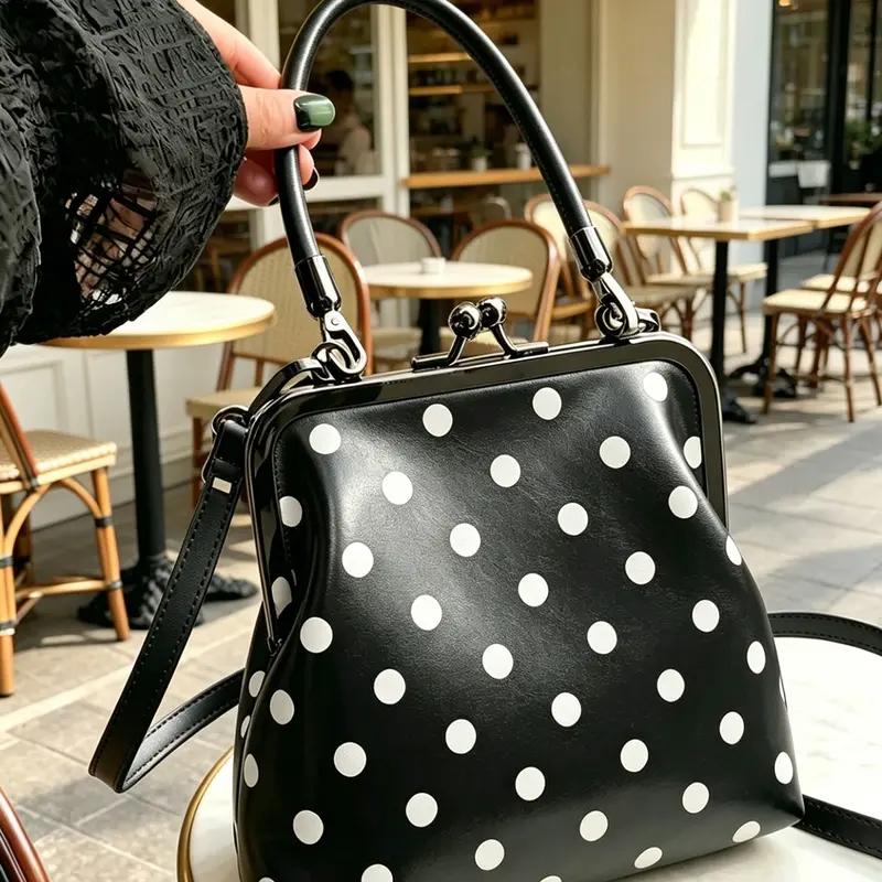 A sweet and gentle retro versatile aesthetic handbag with detachable shoulder strap design, featuring a trendy niche style, minimalist and elegant single shoulder or crossbody bag that can hold tissues, phones, and sunglasses