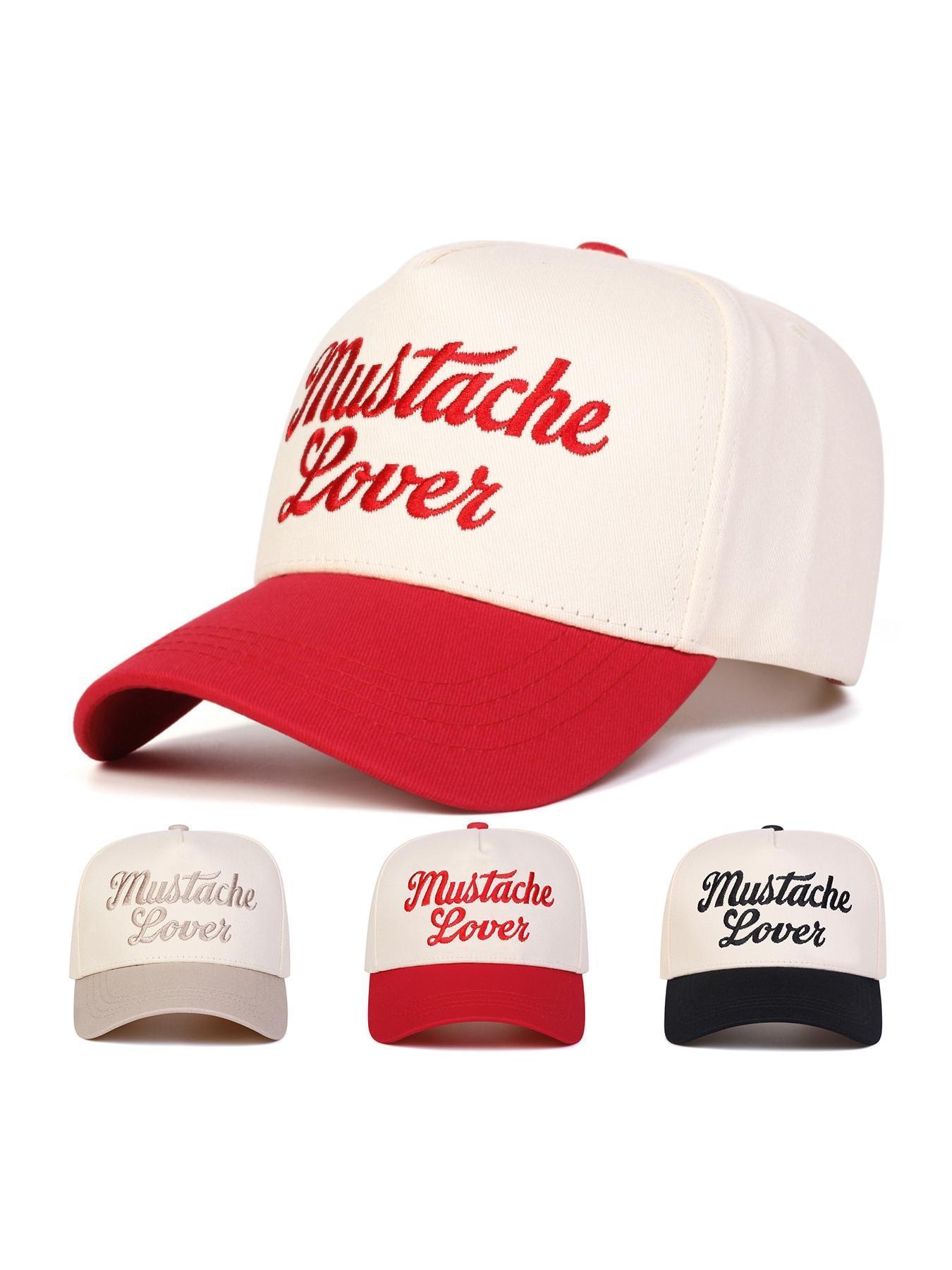 Unisex Mustache Lover Fun Five-Sided Baseball Cap, Adjustable Sun Protection Hat for Men & Women, Casual Spring & Fall Outdoor Travel