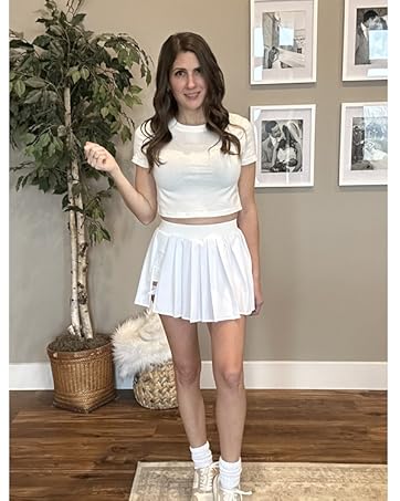 Pleated Skirts for Women High Waisted Tennis Skirts Adjustable Buckle Athletic Skorts Skirts with Pocket