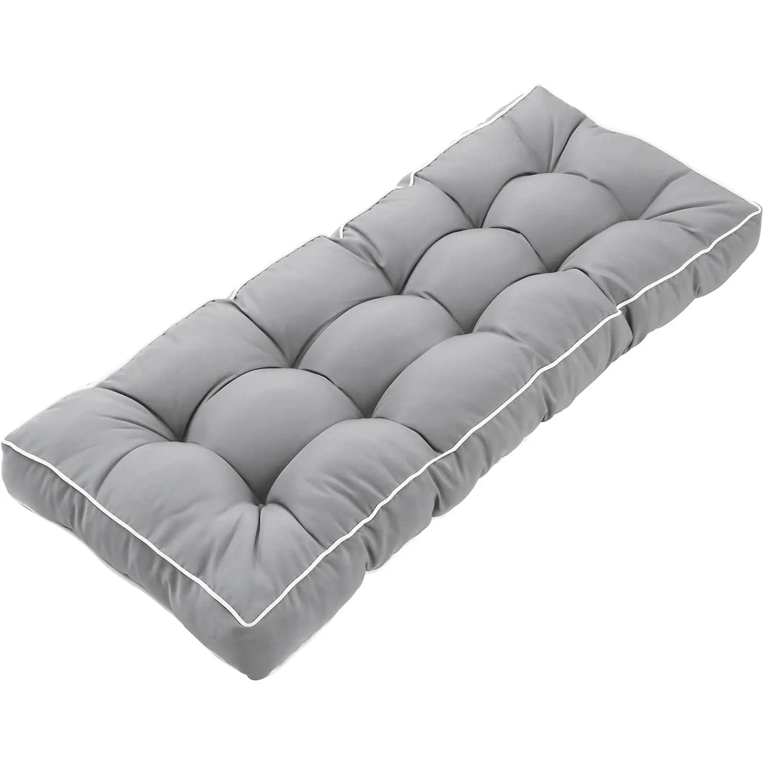 41-inch Outdoor Bench Cushion with Ties, Weather Resistant Thick Tufted Loveseat Seating Pad for Patio Porch Swing & Garden Furniture, 41" x 18" x 4"