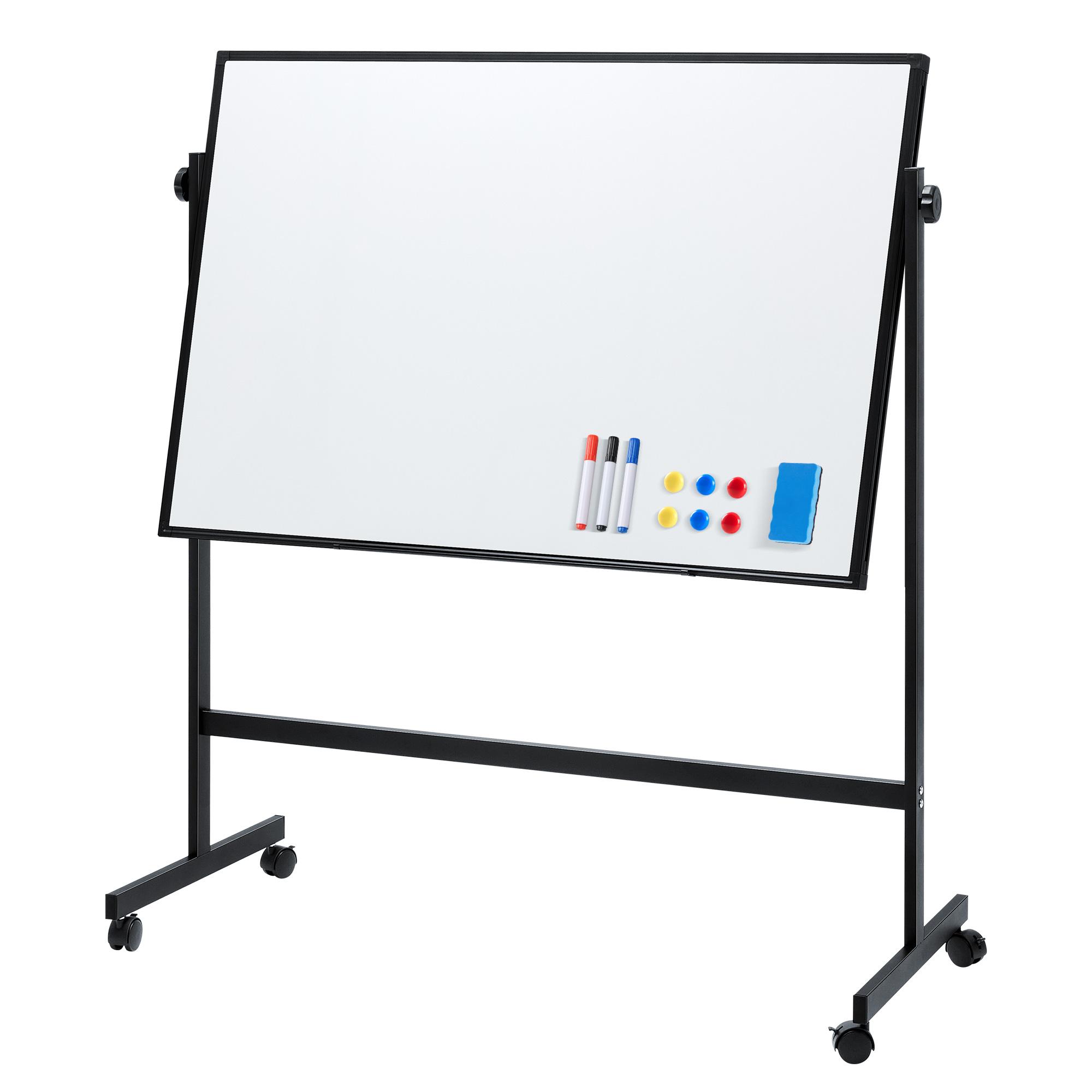 Rolling White Board on Wheels,48" x 32" Large Dry Erase Board with Stand,Big Rolling Whiteboard for Home,Office,School,Easy to Install,Strong and Durable,Double-sided and Height Adjustable,Flexible Mobile Use, Wheels for Home Office,Classroom Rolling White Board on Wheels,48" x 32" Large Dry Erase Board with Stand,Big Rolling Whiteboard for Home,Office,School,Easy to Install,Strong and Durable,Double-sided and Height Adjustable,Flexible Mobile Use, Wheels for Home Office,Classroom