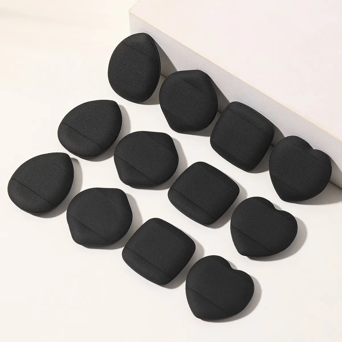 12 Pcs Multi-Shape Makeup Sponge Set, Teardrop, Heart, Square, Soft Powder-Free Foundation Sponge, Wet & Dry Use, Portable Beauty Tool, Makeup Sponges For Foundation