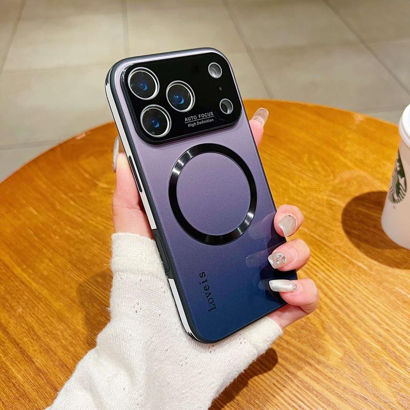 [Sale!Free!!Ship!] Mag Safe Gradient Phone Case for iPhone 17 Pro Max 16 Plus 15 14 13 Luxury Soft TPU Bumper Drop Protective with Full Camera Lens Protector Phone Cover