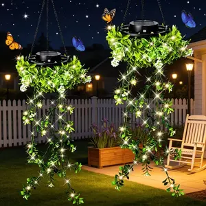 Solar Powered Lanterns, IP65 for Outside Hanging, Outdoor Hanging Lights, Automatic On/off Solar Garden Lights with Realistic Floral Designs, Decoration for Garden, Yard, Patio, Porch, Trees, Lawn, Pathway, Halloween, Christmas Decorations
