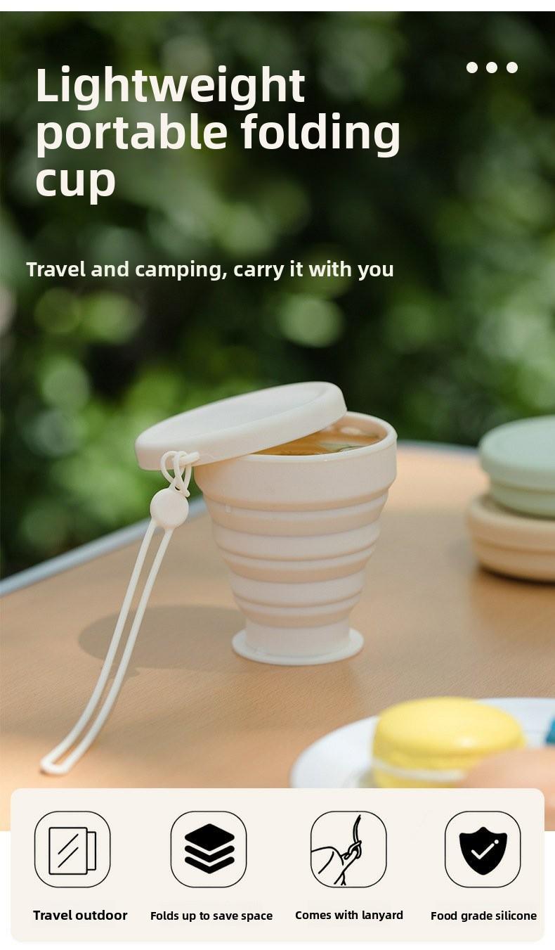 Outdoor portable folding water cup travel mouthwash cup silicone outdoor retractable travel travel portable compressed cup