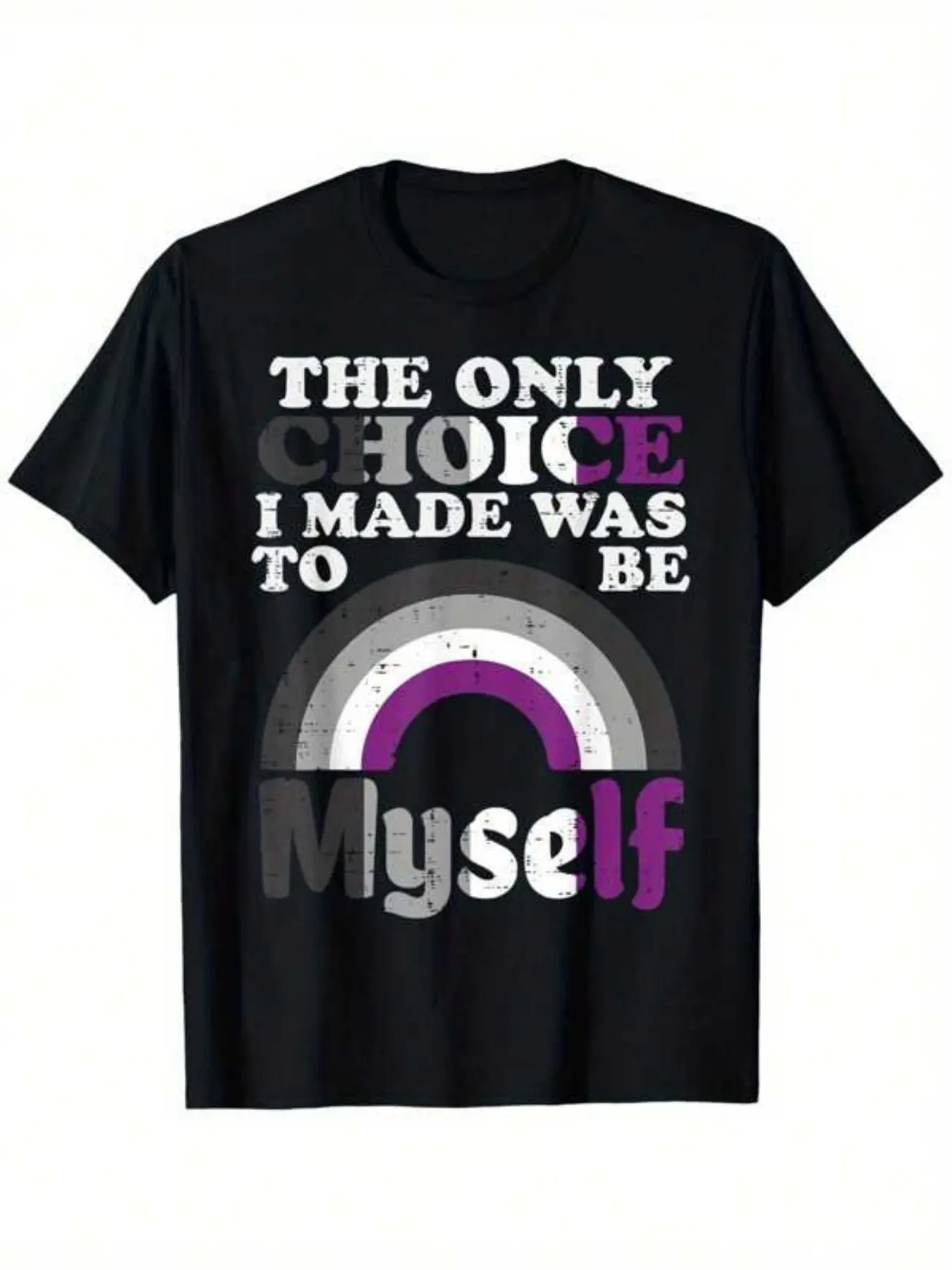 7.5oz Asexual Ace Pride Lgbtq T-Shirt, Loose Fit, Streetwear, with and Print, 1xl, Round Neck, All Seasons