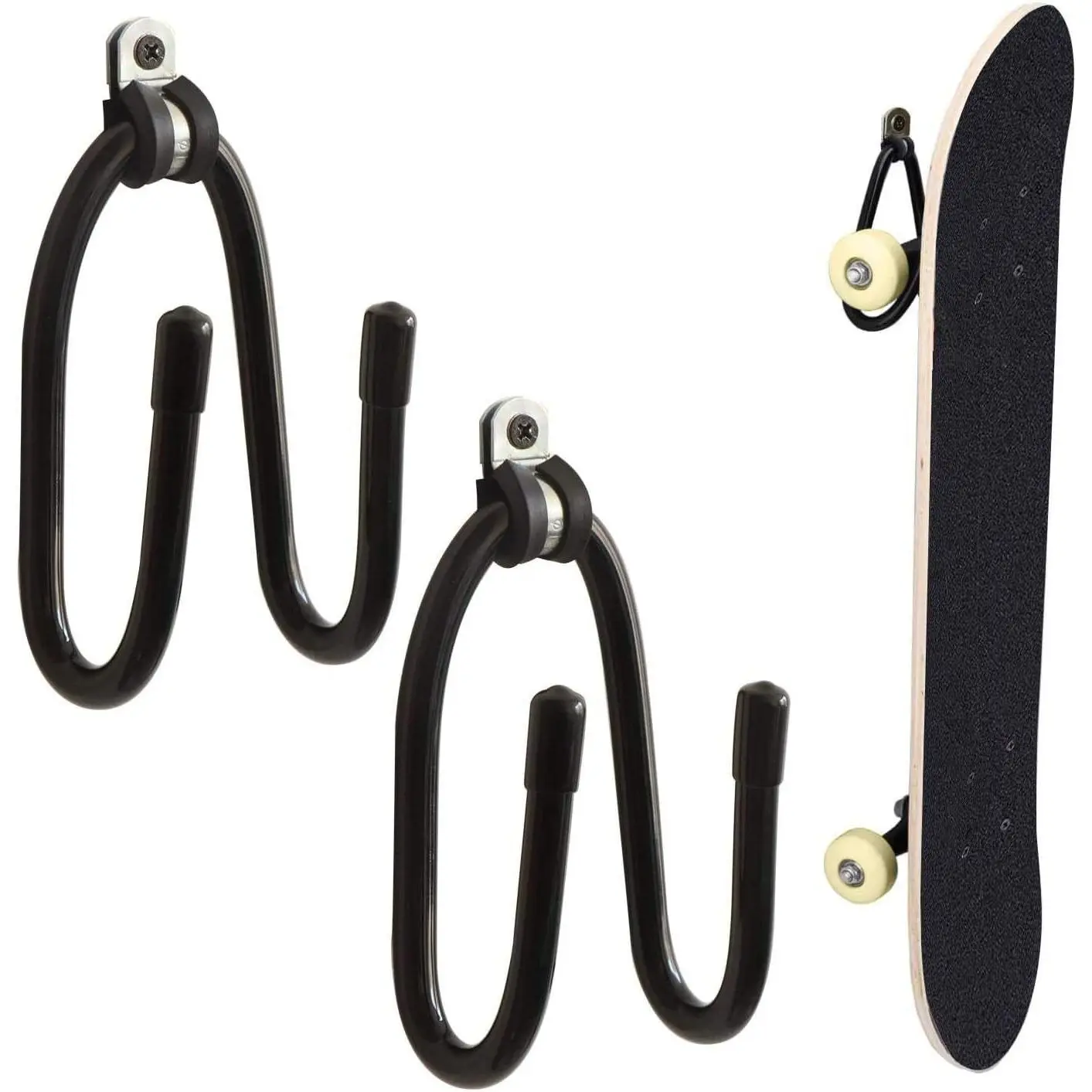 Skateboard Wall Mount Adjustable Hanger Holder Hook Rack Display for Guitar, Skateboards, Longboards, Skis, Snowboards, Water Skis and More