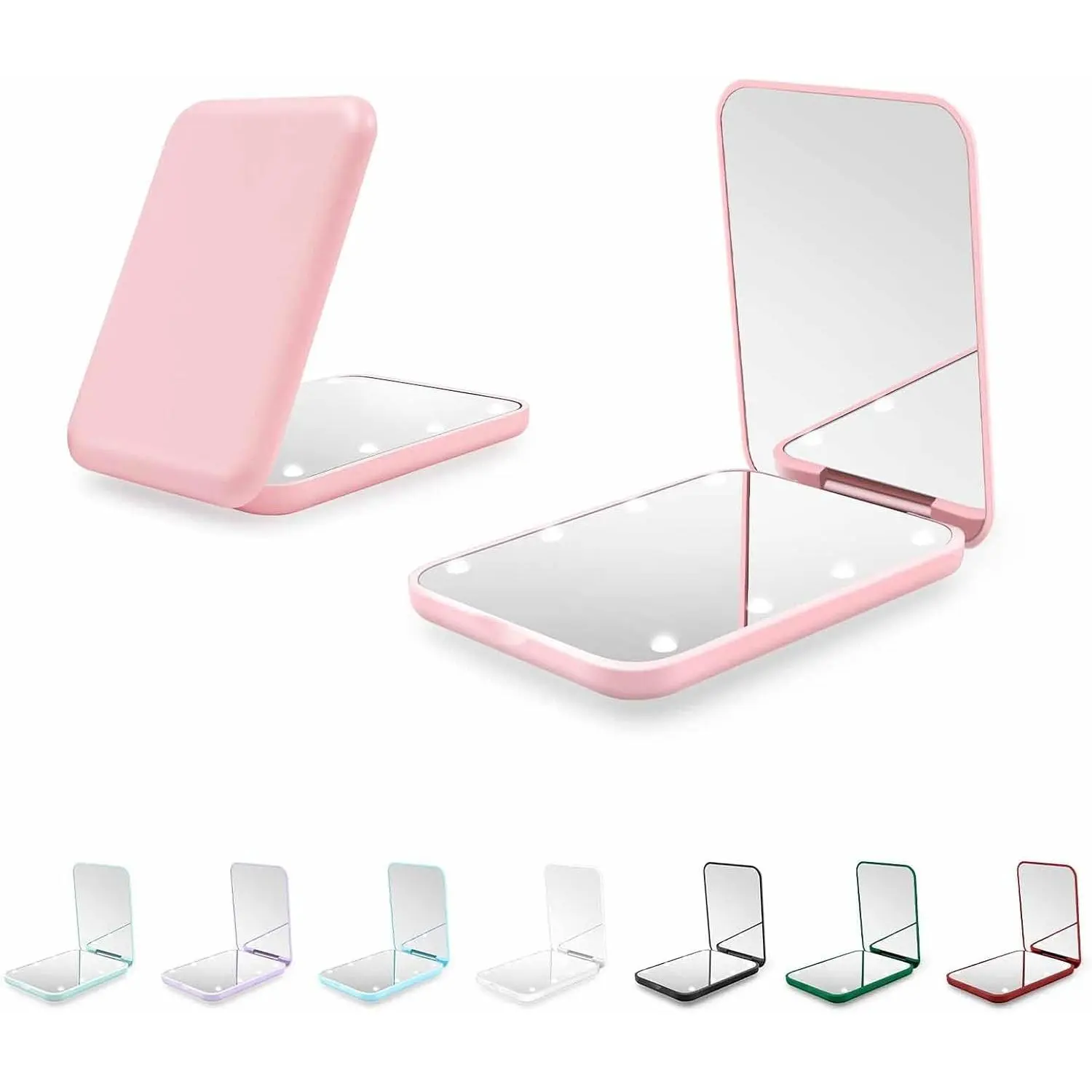 Compact Mirror with Light, 1X/3X Magnification LED Pocket Mirror for Women | Portable, Travel, Purse, Pocket, , , mini, small, essentials, led, fiberglass, , rectangular
