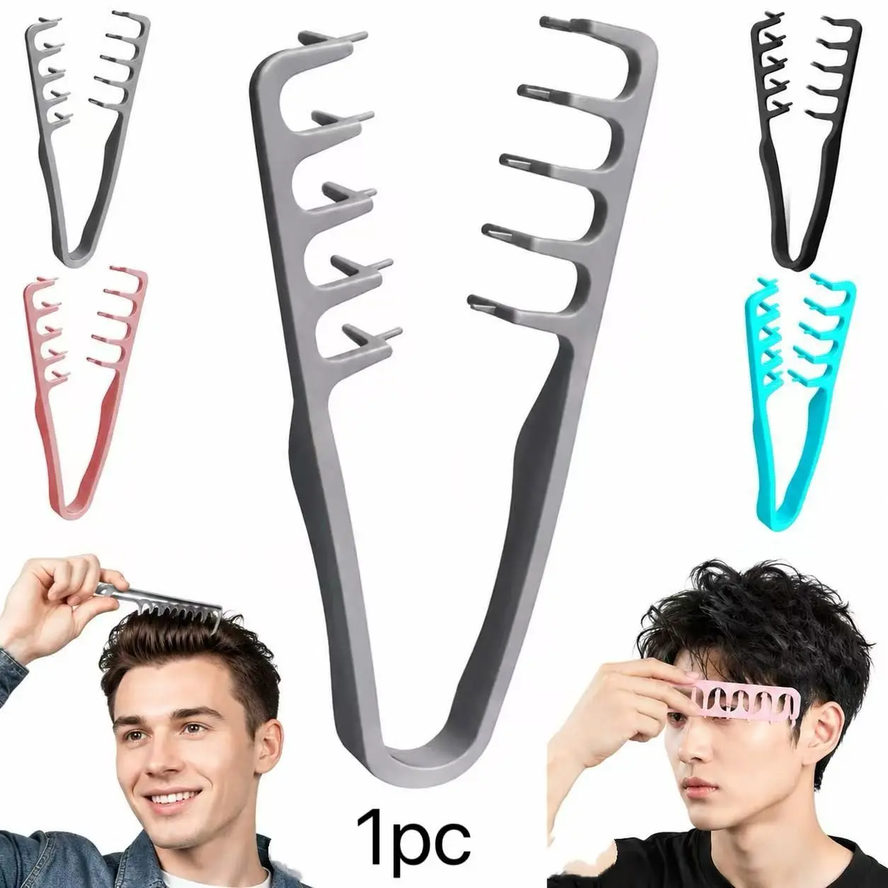 Texture Comb for Volume and Ends Separation, Texturizing Combs, Wide Tooth Styling Brush for Men and Women, Textured Hairbrush for Curling and Volumizing