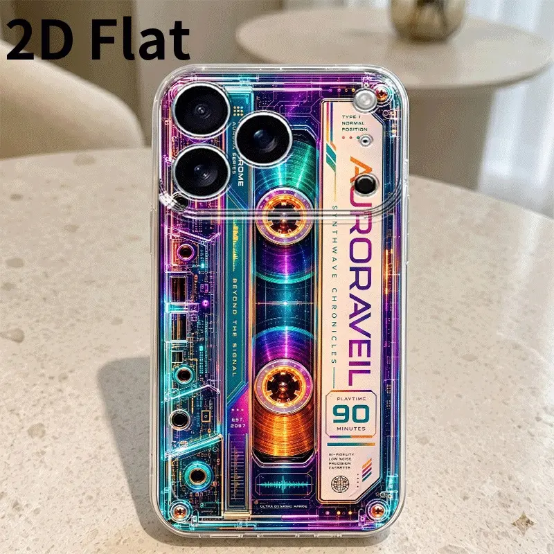 2D Flat Blue-Purple Neon Tape Pattern Phone Case, Shockproof Soft Cover, Compatible with iPhone 17/16/15/14/13/12/11/X/XS/XSMAX/XR/7P/8P/17E and various Samsung phones, a holiday gift for friends, family, and yourself