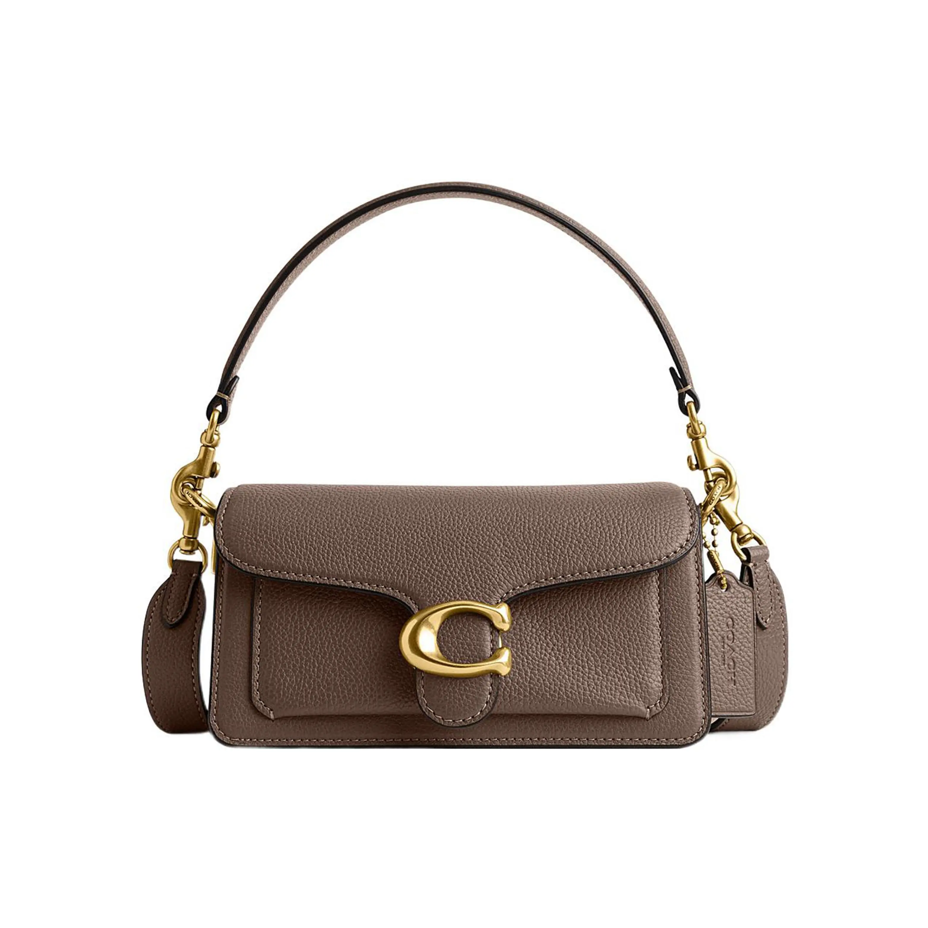 Women's Coach Tabby 20 Classic C-Logo Leather Handbag - Brown, High-End, Durable, Contemporary Carry-All Hands-Free Small Crossbody & Shoulder Bag, Carry-All Women's Handbags, Contemporary Women's Handbags