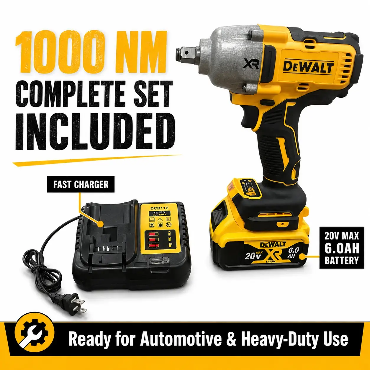 DEWALT DCF900 Impact Wrench 1/2" Inch High Torque with Hog Ring Anvil 20V Brushless Cordless Wrench for Professionals and DIY Enthusiasts