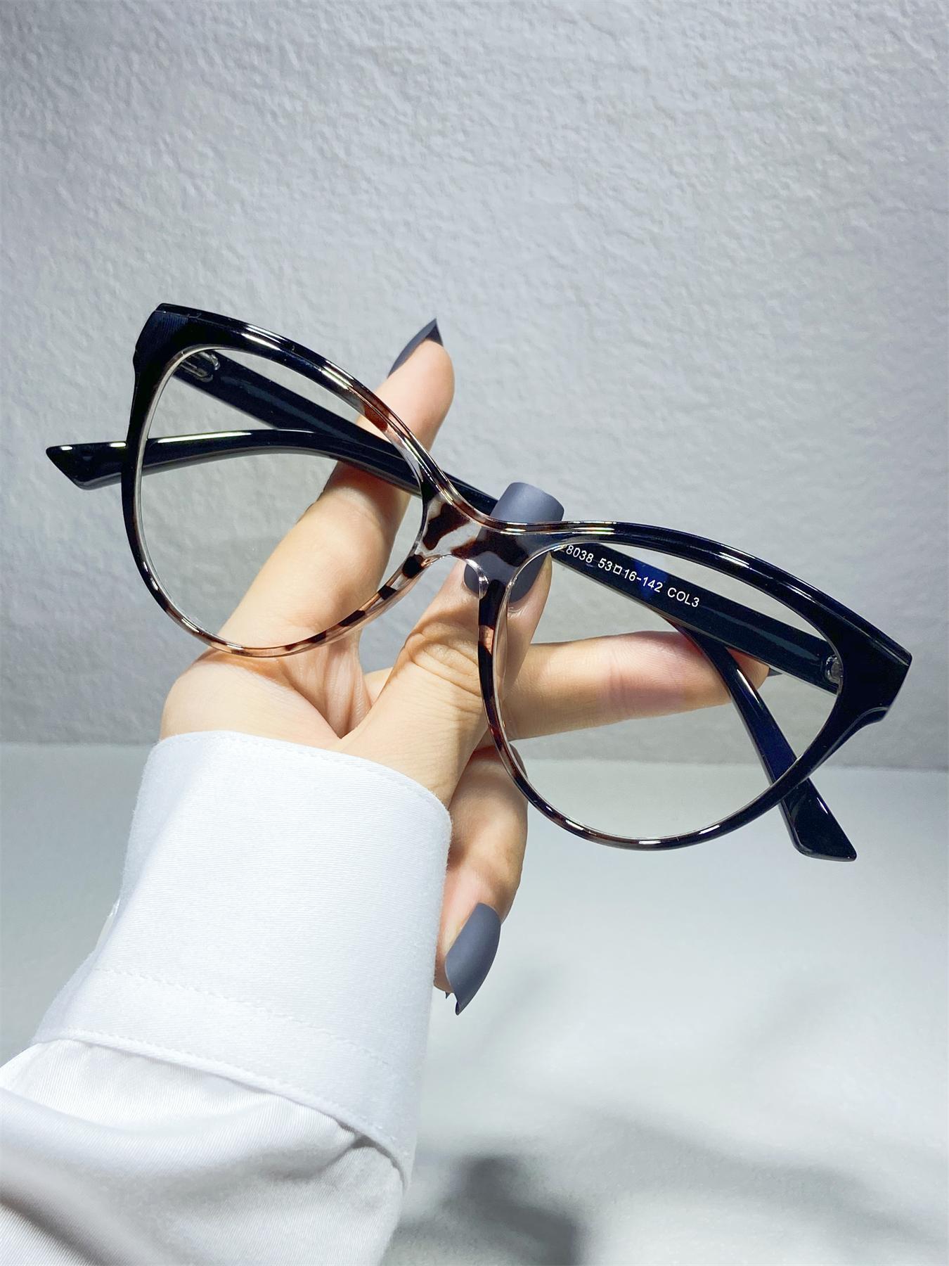 1 Pair Simple Eyeglasses for Everyday Use, Cat Eye Frame Fashion Eyeglasses, Casual Glasses, Travel Accessories for Women & Men, Fashionable Frames Glasses