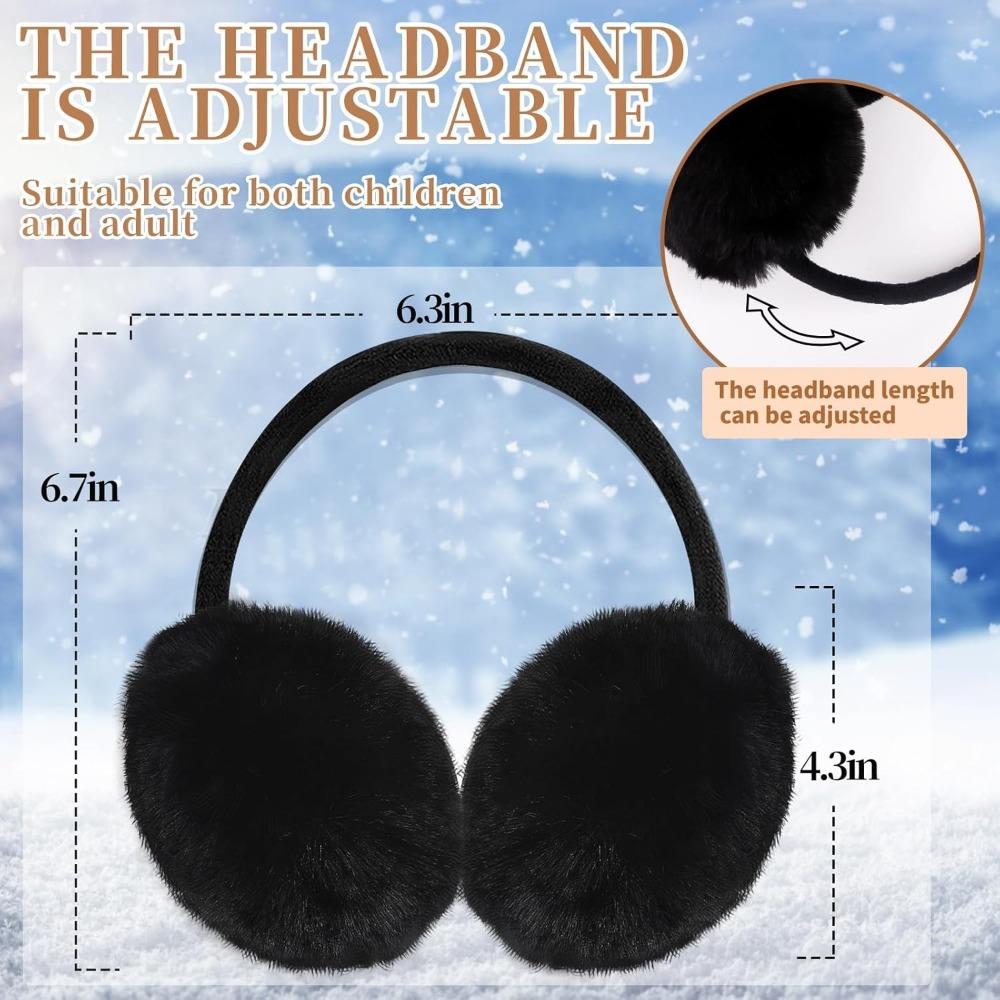 Ear Muffs Winter Women, Girls Adjustable Faux Fur Ear Warmers Comfy Cute Fuzzy Earmuffs