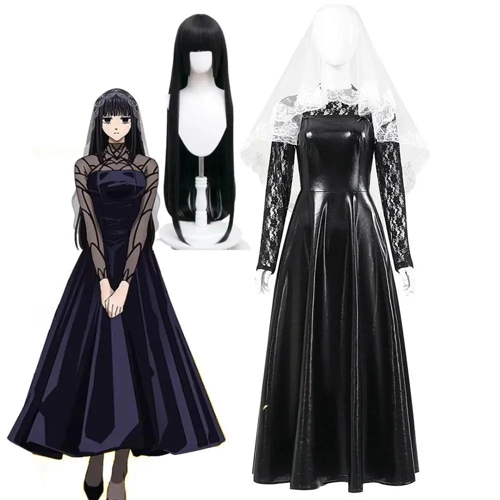 Osaragi Cosplay Anime Sakamoto Days Costume Wig Dress Veil Coat Outfit Women Assassin Shishiba Halloween Carnival Full Set