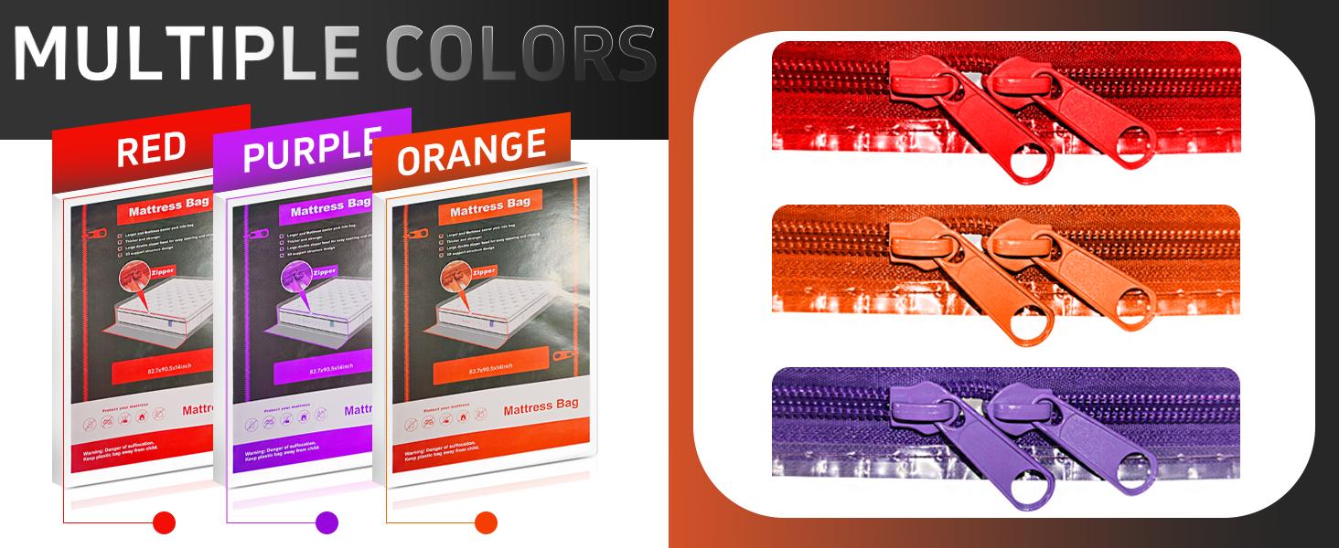 6Mil Thicken Mattress Bag for Moving, Waterproof Zippered Mattress Cover for, Reusable Encasement, Tear Dust Protection(Full,Purple)