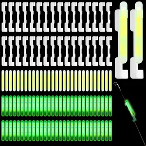 350 Pcs Clip on Fishing Glow Sticks Bulk for Rod Tips Mini Green Glow in The Dark Stick for Fishing Polesfidget toys