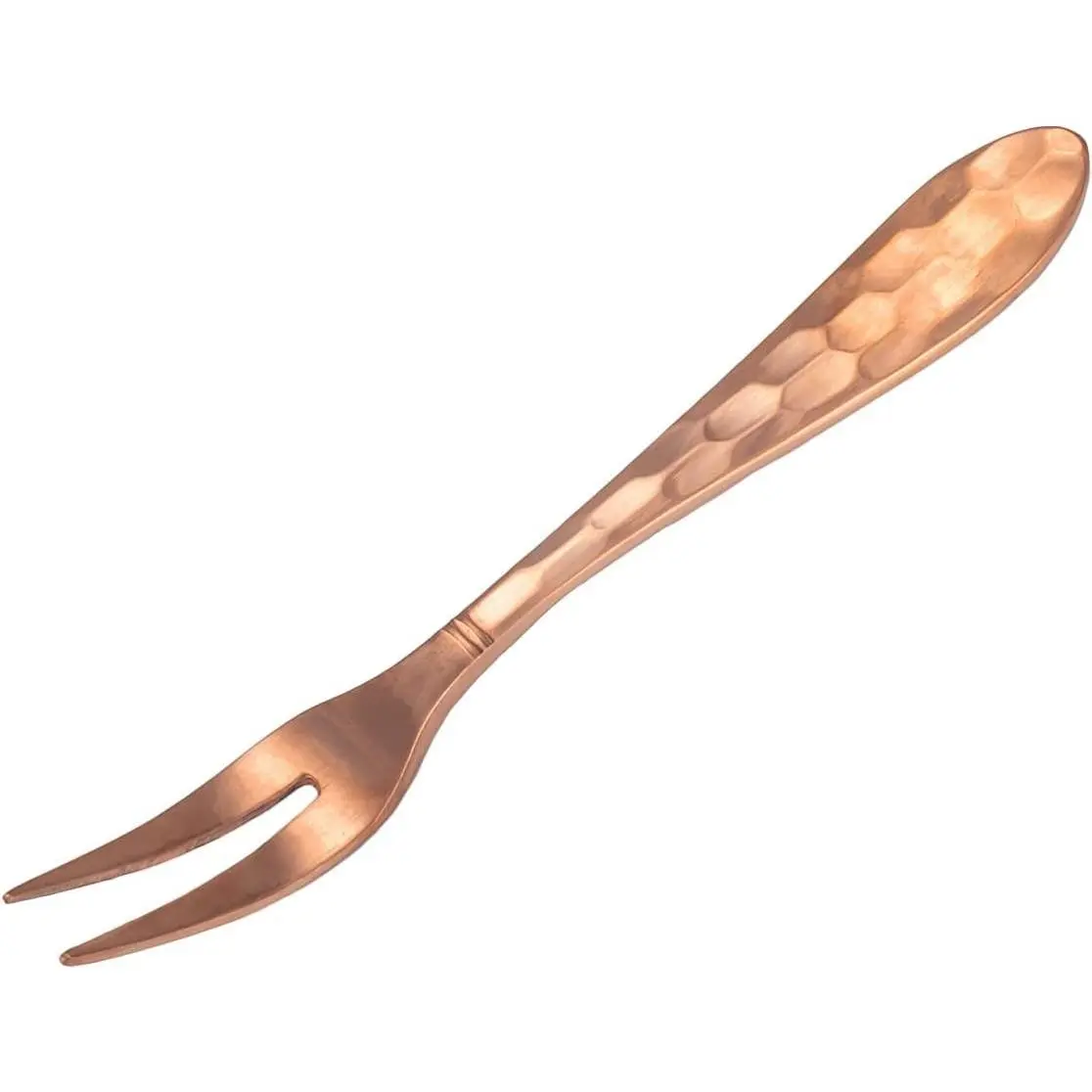 Mini Copper Fruit Forks - 99% Pure Hammered Copper - Perfect for Appetizers, Salads, Desserts - Elegant Small Forks for Cheese, Cake, Canapés