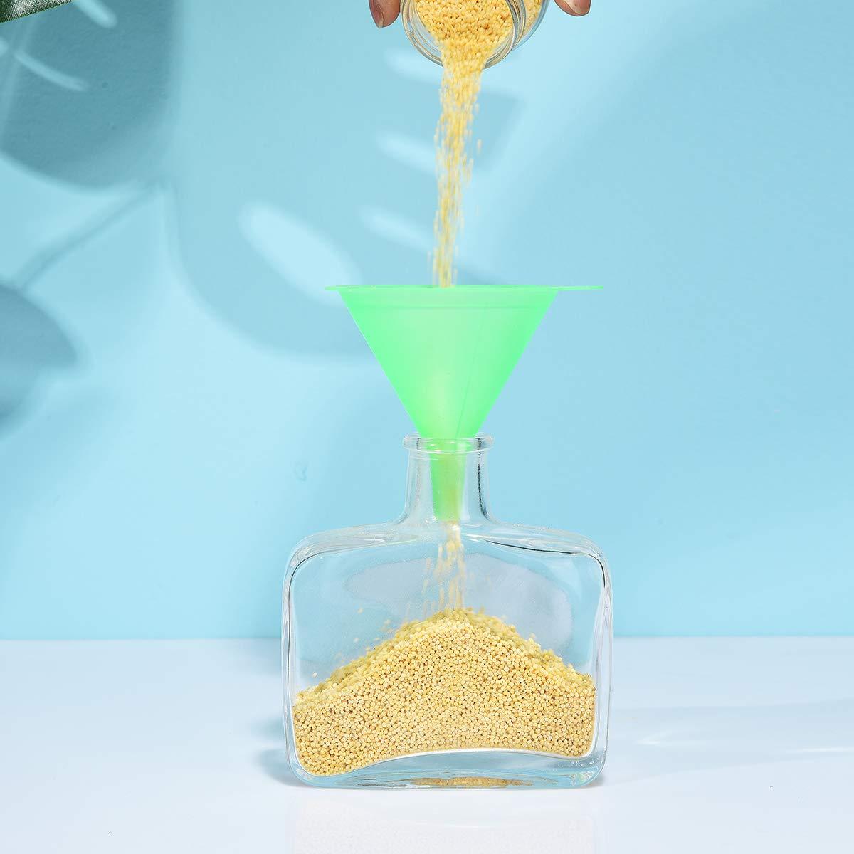 All-Purpose Plastic Funnel Set of 6, Food Grade & BPA Free, Mini/Small/Large Sizes Kitchen Funnels for Filling Bottles