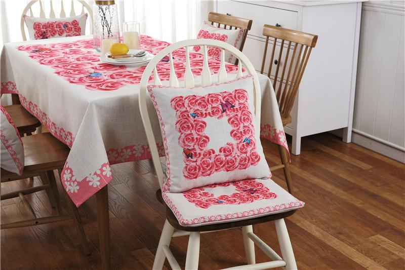 Imitation Linen Dining Chair Cushion, Seat Pad, Backrest Cushion, Pillowcase, Tablecloth, Multi-Purpose Cover Towel