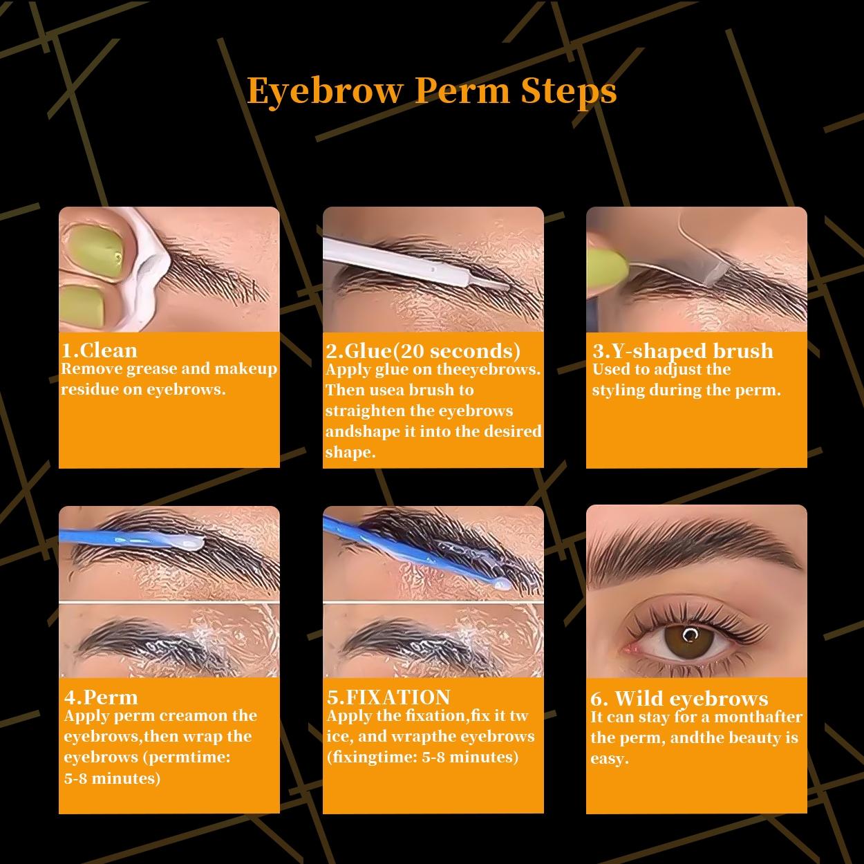 2 in 1 Eyelash & Eyebrow Lifting Kit, 1 Box Professional Eyelash Eyebrow Perm Set for Quick Lifting & Voluminous Coloring, Daily Makeup Kit for Home and Salon Diy, Makeup Products, Black Cosmetic, Brow Fixing Gel, Cosmetics Kit, Eyebrow Tint Kit