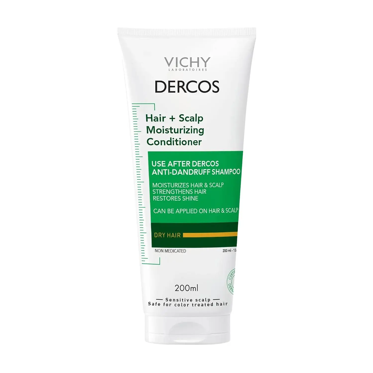 VICHY Dercos Hair & Scalp Moisturizing Conditioner, Anti-Dandruff, 6.7oz| Formulated with Glycerin, Niacinamide & Hyaluronic Acid.Hydrates post dandruff treatment.Dermatologist certified.