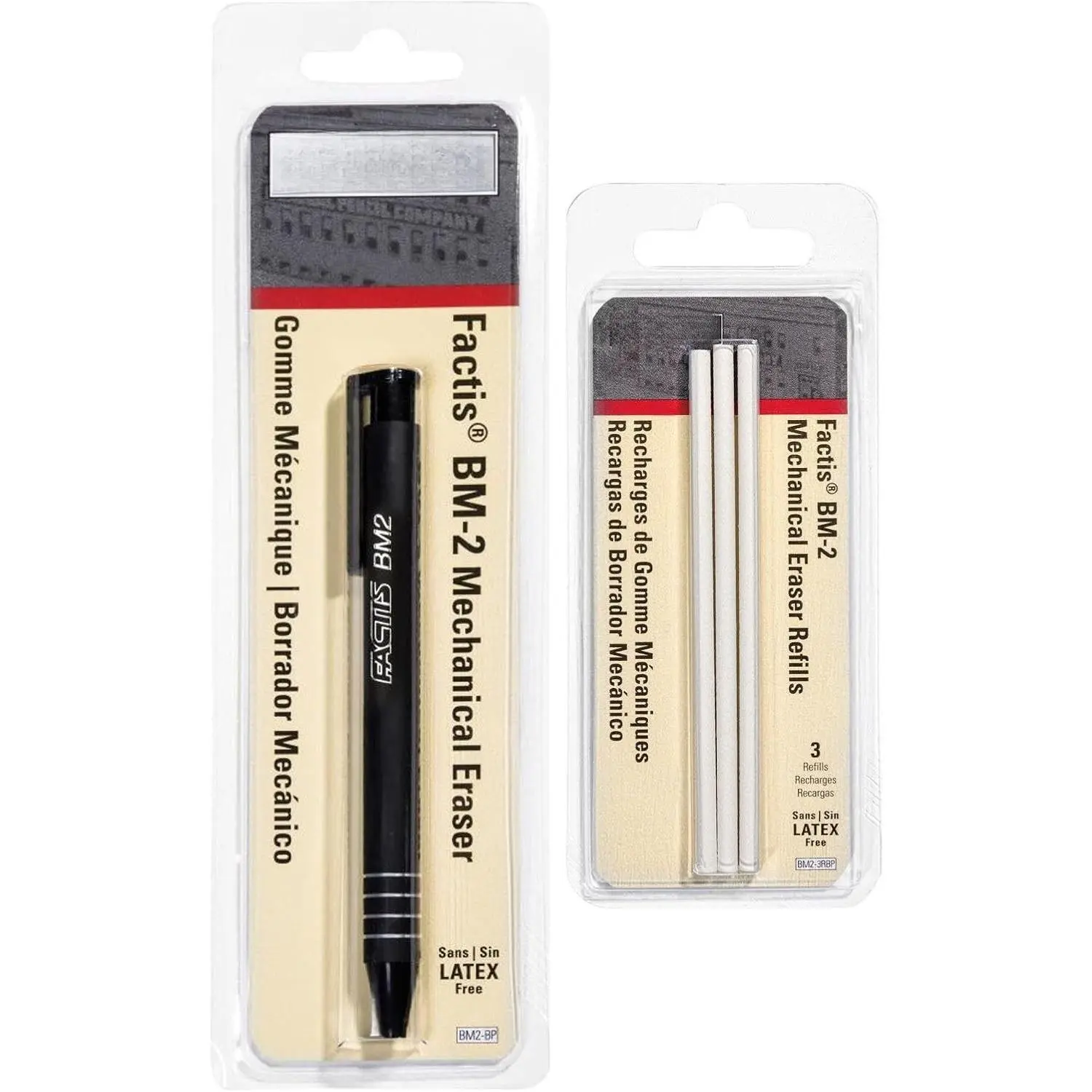 General Pencil - Pencil-Eraser + Refills Bundle - GPBM2-BP Factis Pen Style Eraser Plus GPBM2-3RBP Factis Pen Style Eraser Refills (Pencil + Refills)