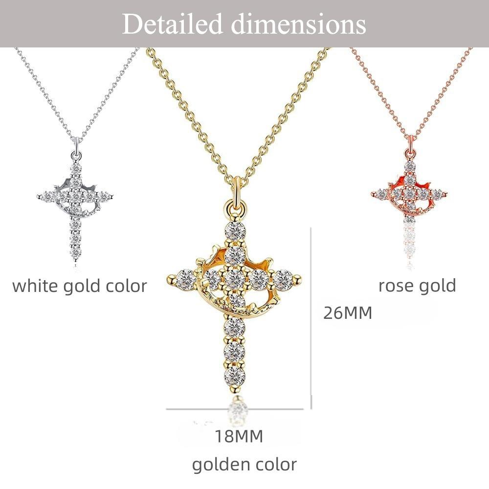Unique new high-end pendant with a rotatable cross, crown, and circular necklace, a gift for girlfriends, women, and couples