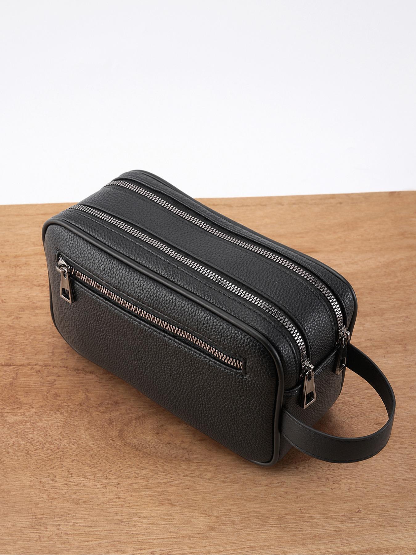 Kaiduch Alligator Pattern Handbag, Business Style Book Design, Fits 23cm Tablet & Sunglasses, Multi-Compartment Anti-Scratch Organizer Bag Zipper, Durable Pouch