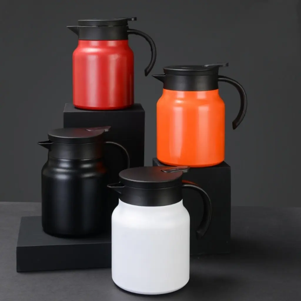 Viral Trending Aesthetic 27oz/34oz Double Wall Vacuum Coffee Carafe & Tea Pot, Food Grade 316 Stainless Steel BPA Free Leak Proof & Sweat Proof, 12H Hot & 24H Cold Retention Insulated Dispenser, Dishwasher Safe Ideal Gift for Home Office Cafe