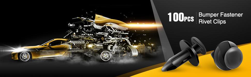 Nilight 100 Pcs Hole 8.6mm Car Push Retainer Clips Kits For GM Ford