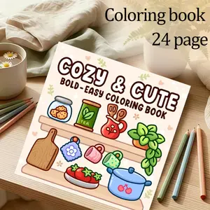 Fun Coloring Book, 24 Thick Sheets, Non-Ink Bleed, Adult Meditation, Teen Relaxation, Ideal Gift for New Year, Christmas, Back-To-School, Parties