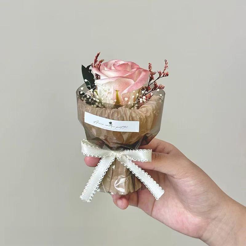 Mini Preserved Rose Bouquet in Gift Box, Eternal Single Rose Flower Arrangement, Romantic Valentine's Day Gift for Her, Mother's Day & Anniversary Home Decor