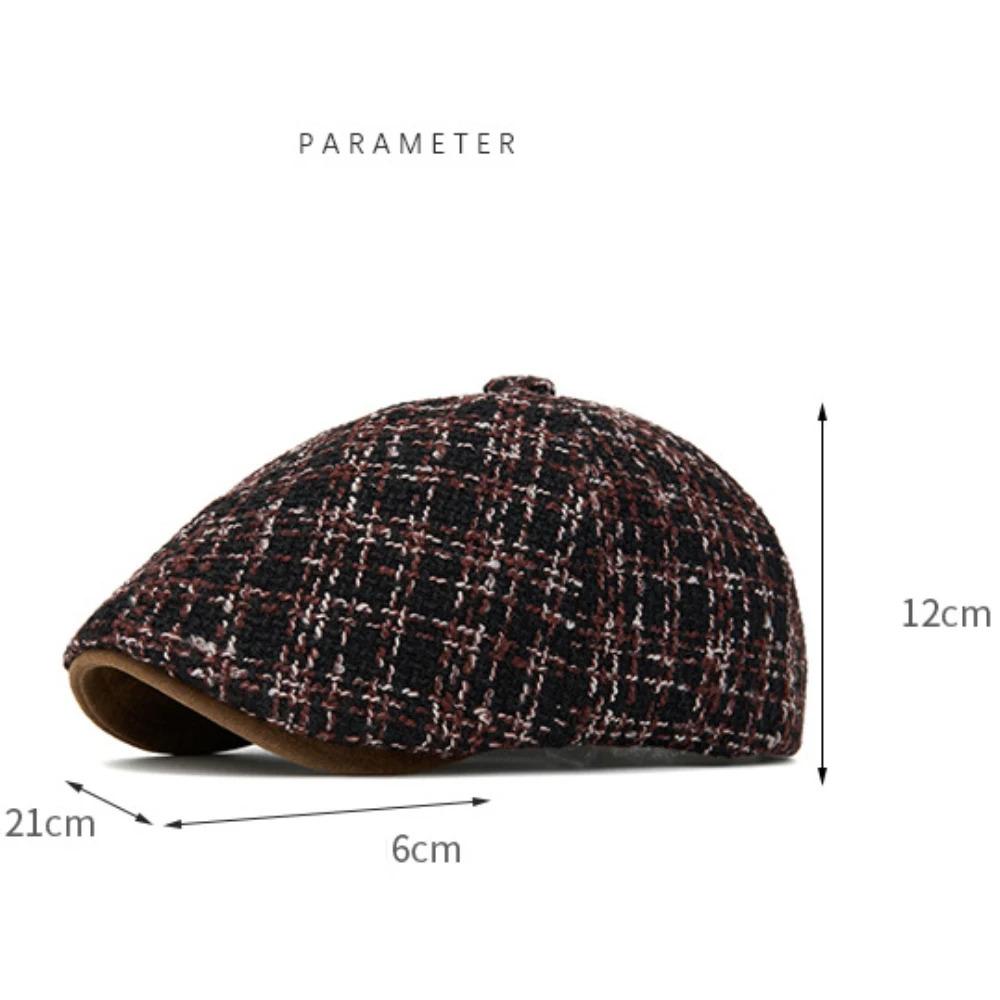 HT5033 Berets Knitted Spring Autumn Winter Hat Male Female Flat Cap Men Women Painter Beret Hat Adjustable Octagonal Beret Caps