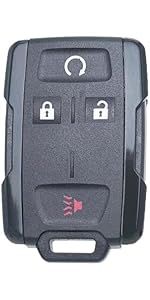 Key Fob Shell Case Replacement Compatible with GMC Yukon XL Chevy Suburban Tahoe 2015 2016 2017 2018 2019 2020 Keyless Entry Remote Control HYQ1AA 6 Buttons 1PCS Pad Cover