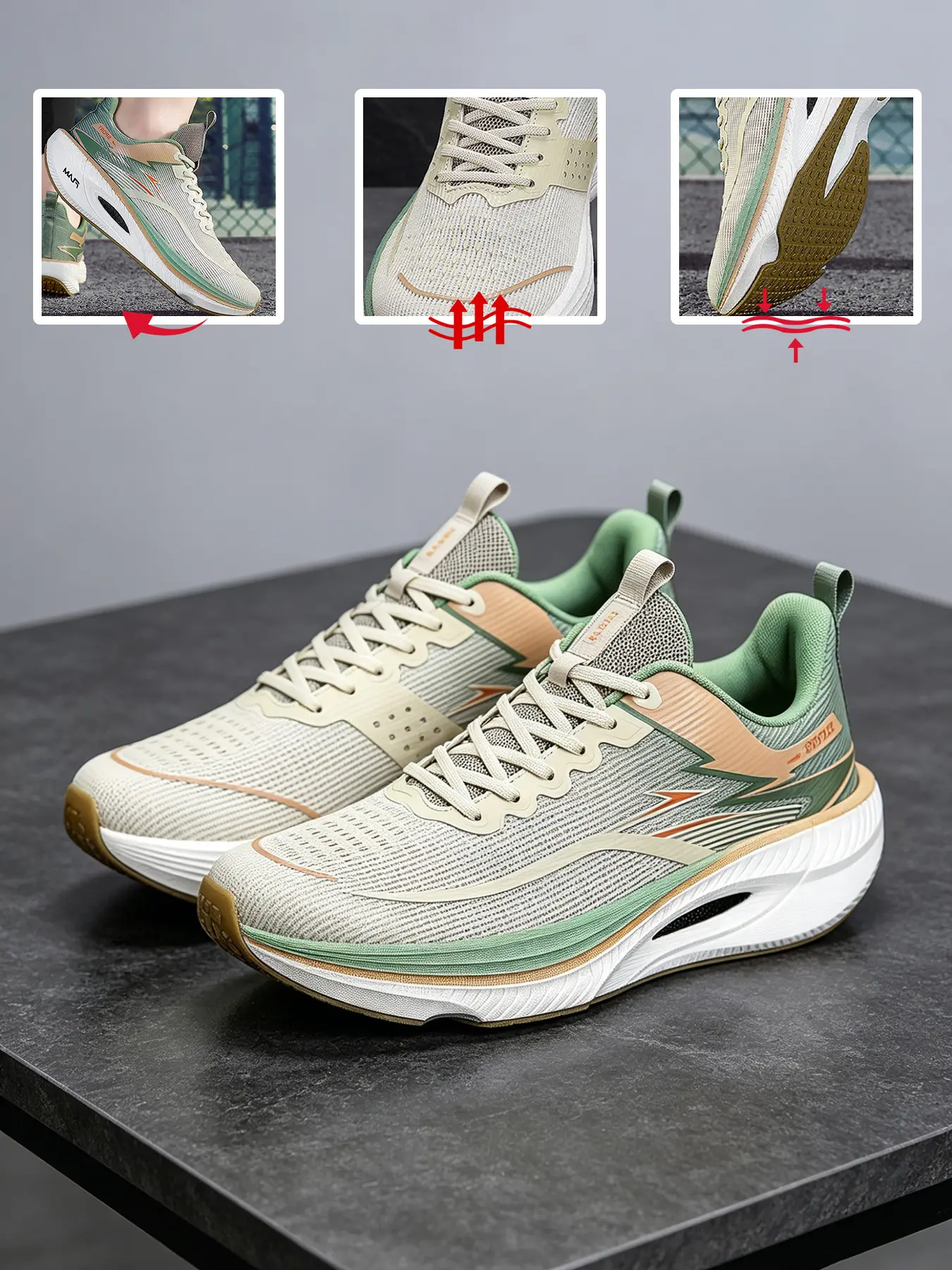 New Lightweight Breathable Mesh Women's Sports Shoes, Trendy Unisex Casual Running Shoes, Comfortable Shock Absorbing Sole