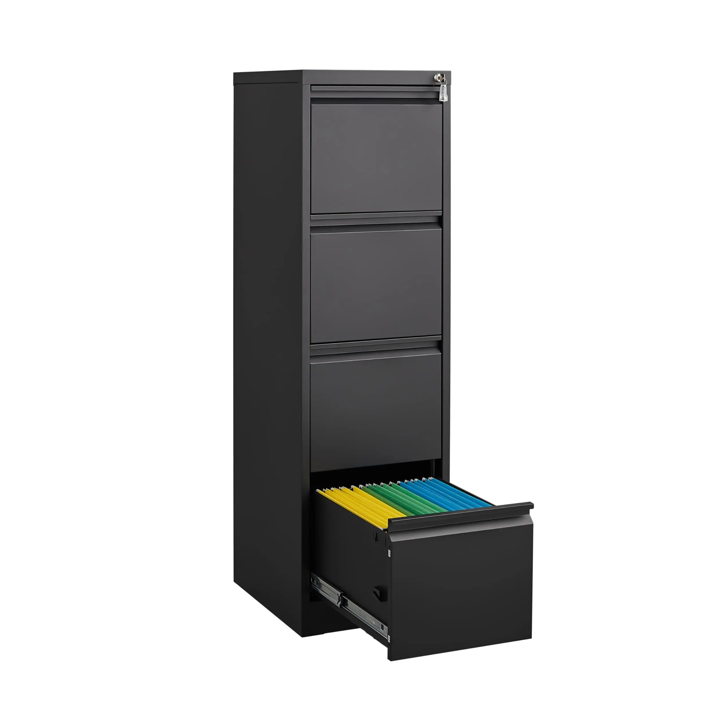 4 Drawer File Cabinet with Lock, 52.36Inch Tall Vertical Filing Cabinets Lockable Metal Drawers for Home Office, Steel Storage Organizer Hanging Letter /Legal/f4/a4 Files