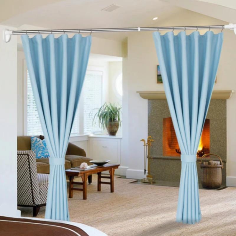 50-120cm Punch-free Telescopic Clothing Rod Extendable Stainless Steel Curtain Pole Easy Installation for DIY Space In Stock
