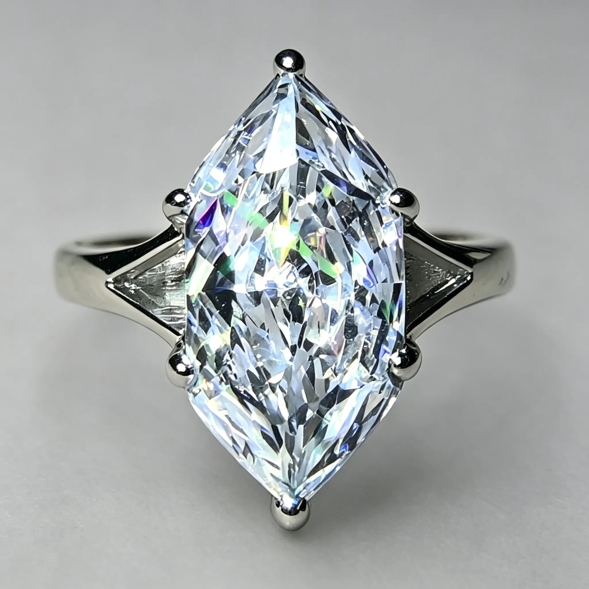 S925 Sterling Silver 8A Zircon Dutch Marquise Cut Plain Band 8 Carats 8*16mm Promising Engagement Ring-250