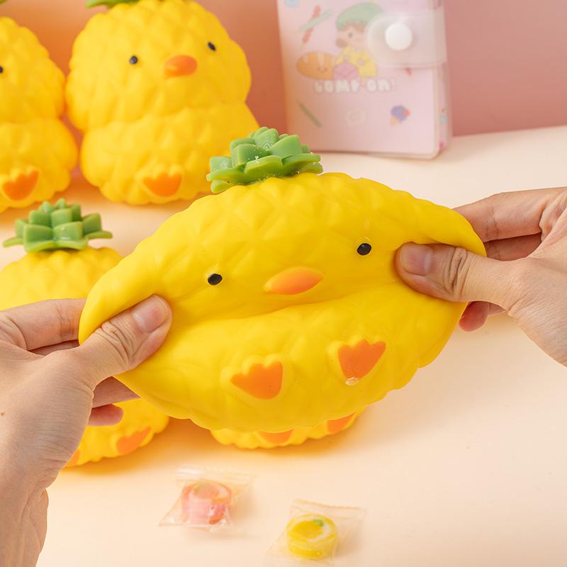 Pineapple Stress Ball Water Feeling Squishy Vent Toys Water Beads Squeeze Fidget Toy Anxiety Stress Relief Toy Sensory Squish