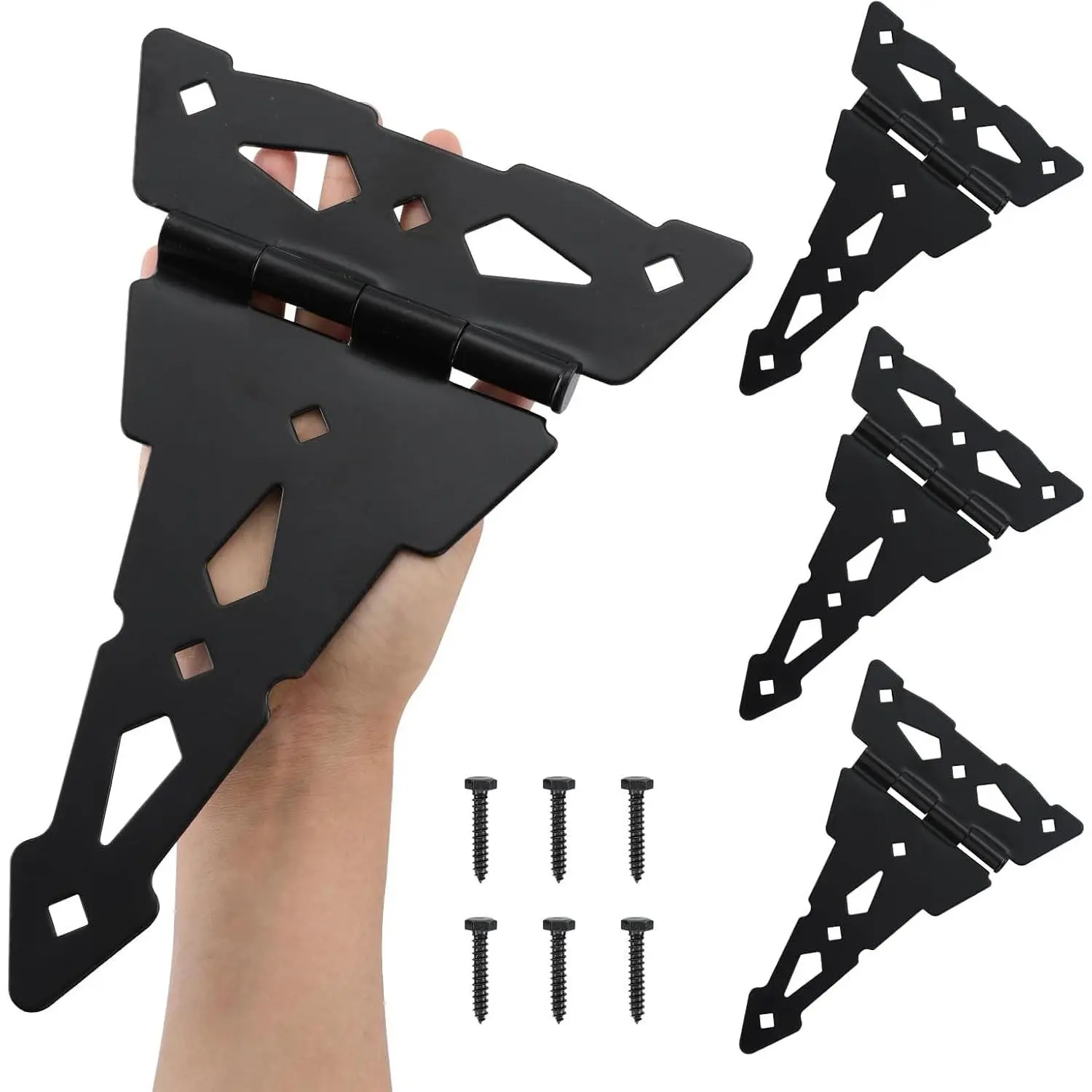 8" Heavy Duty Gate Hinges, 4 Pack T Strap Hinges