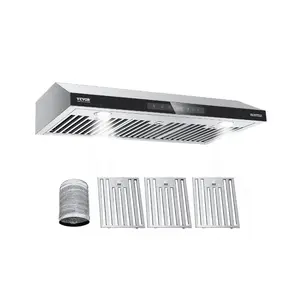 VEVOR Under Cabinet Range Hood, 30 Inch Kitchen Vent Hood, 900CFM Dual Motors Stainless Steel Stove Hood, with Gesture Touch Control, LED Light, and 4 - Speed Exhaust Fan