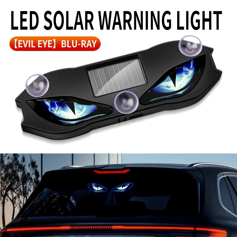 Cool Demon Eye Decorative Ambient Light - Solar-powered Breathing Neon Light for Cars - LED Car Decorative Light - Rear Windshield Ambient Light - Car Ambient Lighting