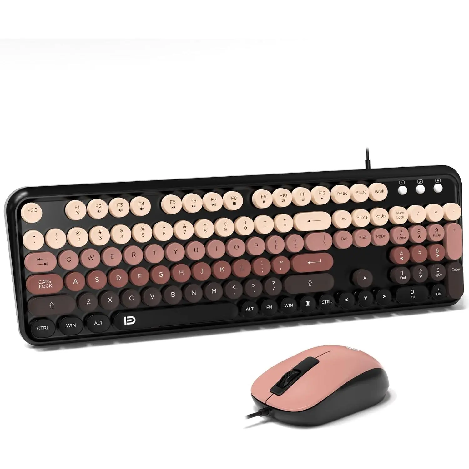 Wired Keyboard and  Combo for Windows, Plug and Play USB  Keyboard Optical Wired , Full-Size Compatible with PC, Laptop - BlackBerry