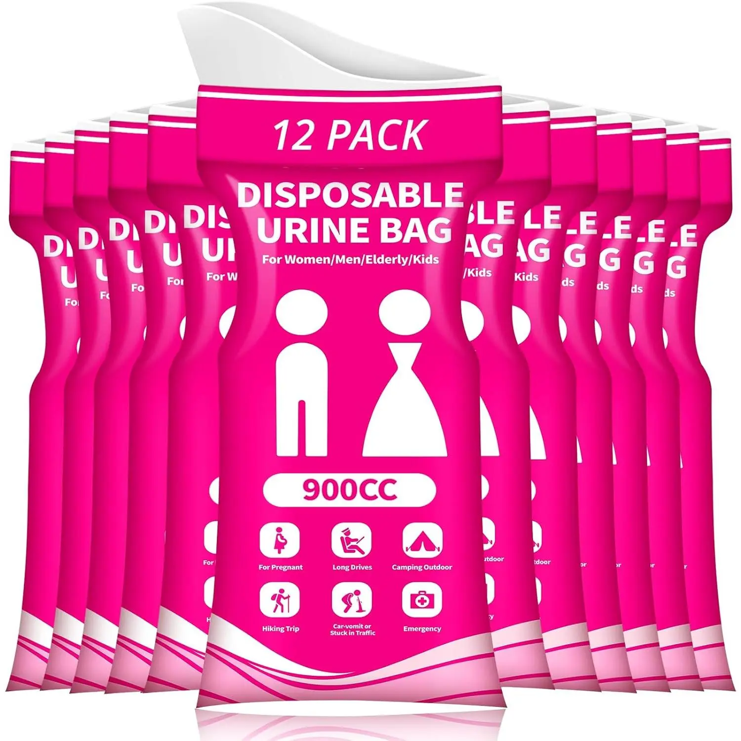 Disposable Urine Bag  Travel - 900ML Portable Pee Bags  Women Men 8/12/20/24/28 PCS Emergency Vomit Bags Urinal Toilet  Car Camping, Road Trip,Traffic Jam, Pregnant, Kid, Patient