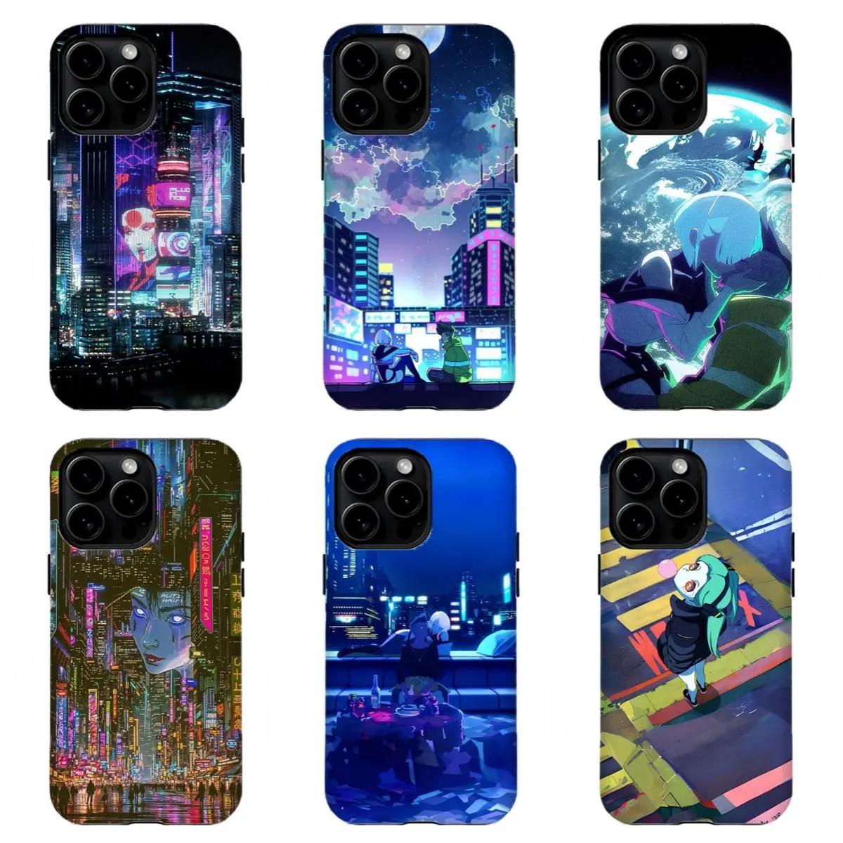 Cyberpunk: Edgerunn3rs Neon Night City Phone Case|Lucy Rebecca Anime Cyberpunk Sci-Fi Aesthetic Protective Cover For iPhone 17 Pro Max 16 15 14 13 12 11 for Samsung S21 S22 S23 S24 S25 S26 Phone Case