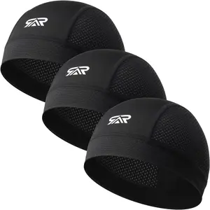 3Pcs Breathable Mesh Skull Cap,Lightweight Quick Dry Sports Helmet Liner for Men Women, Cooling Cycling BeaniesGift.