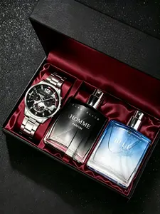 Men's Fashion Gift Set, Includes Perfume, Watch, Accessories, High-End Gift Box, Perfect for Business Casual, Father's Day, Birthday, Boyfriend Gifts