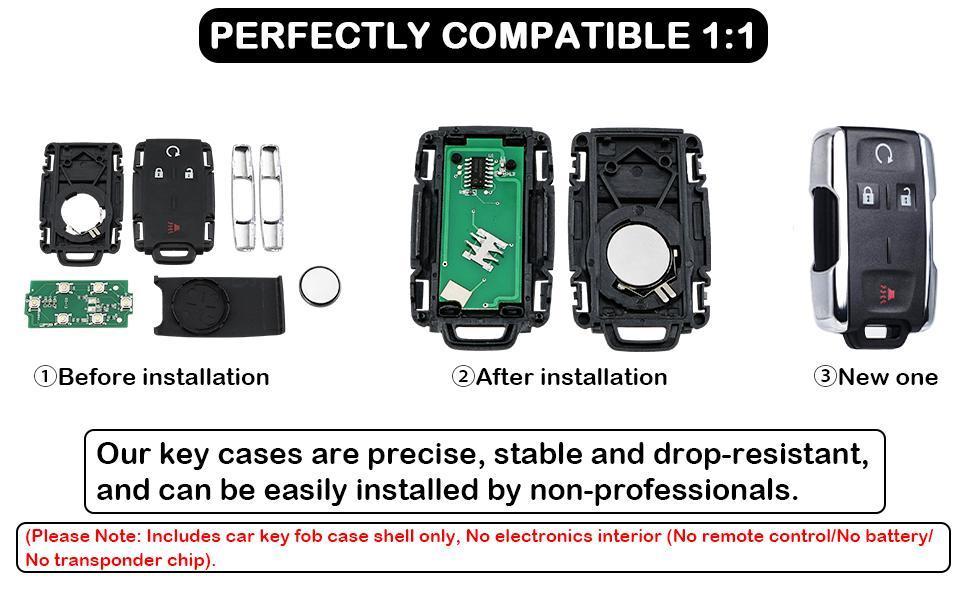 WOAOW Automotive 4-Button Keyless Entry Remote Key Fob Shell Replacement - TikTok-Fulfilled 3-Day Fast Shipping - Fits Chevy Silverado/Colorado, GMC Sierra 1500/2500/3500 HD/Canyon (2014-2021) - OEM Part M3N-32337100, Chevy/Gmc, Abs+Zinc WOAOW Automotive 4-Button Keyless Entry Remote Key Fob Shell Replacement - TikTok-Fulfilled 3-Day Fast Shipping - Fits Chevy Silverado/Colorado, GMC Sierra 1500/2500/3500 HD/Canyon (2014-2021) - OEM Part M3N-32337100, Chevy/Gmc, Abs+Zinc