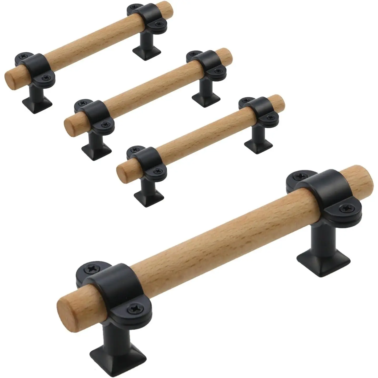 4 count Adjusable  Cabine Handles Hole Disance: Max. 3.78" | Double Hole Furniure Handle Pulls, Modern Drawer Wardrobe Pulls Handles, oal Lengh 5.35", wih Screws